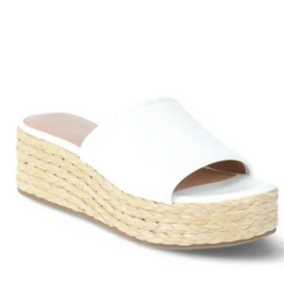 Time and Tru Women's Raffia Platform Slide Sandals - Picture 2 of 6